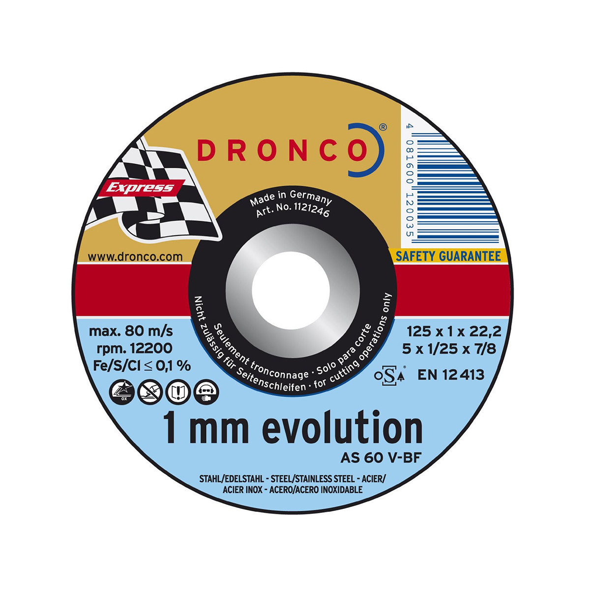 Диск отрезной по металлу Evolution AS 60 V DRONCO