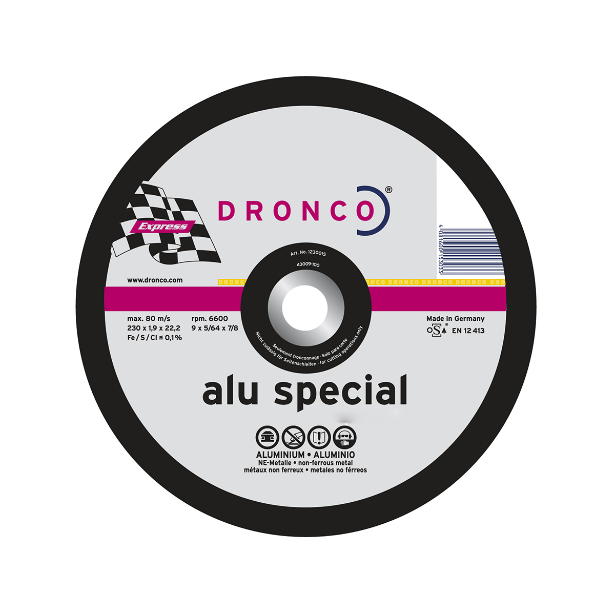 Диск отрезной по алюминию AS 30 ALU DRONCO