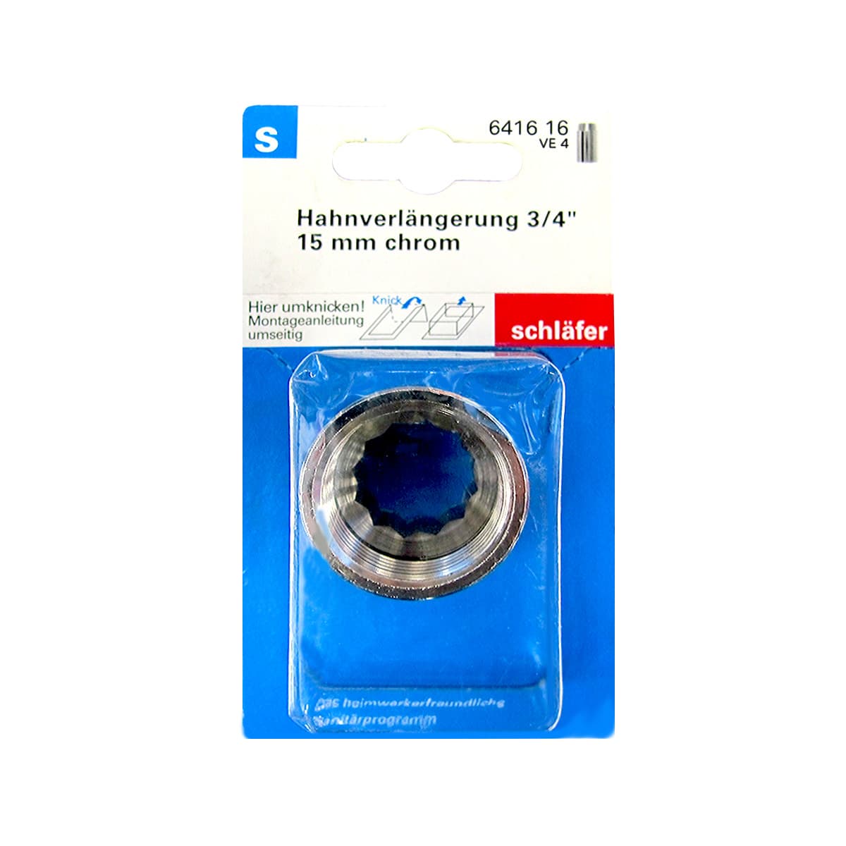 Переходник на кран 3/4 SCHLAFER хром D15мм
