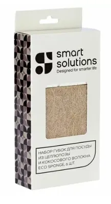 Губка для посуды 6шт SMART SOLUTIONS Eco Sponge целлюлоза и кокосовое волокно 