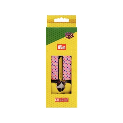 Подтяжки PRYM Kids Clip 25 70 с зажимами Руки розовый цветные точки