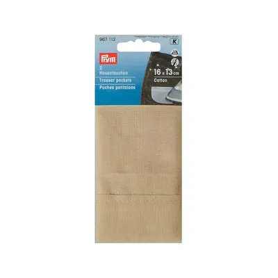Карманы для брюк PRYM  16 x 13 cm хлопок бежевый  2шт
