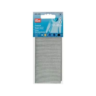 Ткань для заплаток PRYM для приутюж 12 x 45 cm  хлопок светло-серый