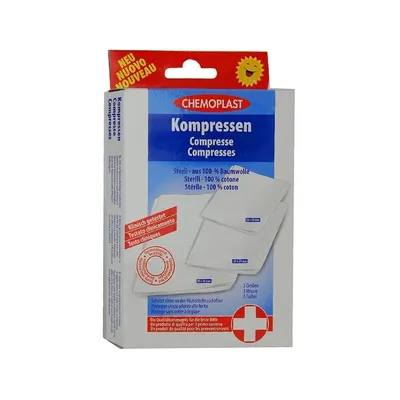 Компресс 4шт WUNDMED хлопок 30х30см 20х20см 10х10см белый