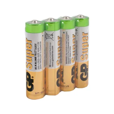 Батарейка алкалиновая GP Super Alkaline 24А ААA 4шт в пленке