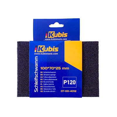 Губка абразивная P120 100х 70х25мм KUBIS