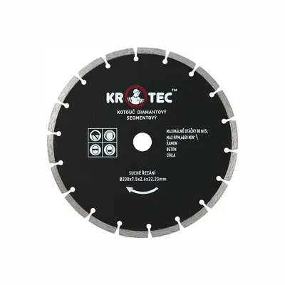 Диск алмазный сегментный 230х7,5x22,2 (h=2,6) KROTEC — фото 3