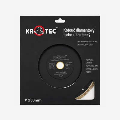 Диск алмазный турбо 250х2,1x25,4 ультратонкий (h=2,1) KROTEC — фото 1